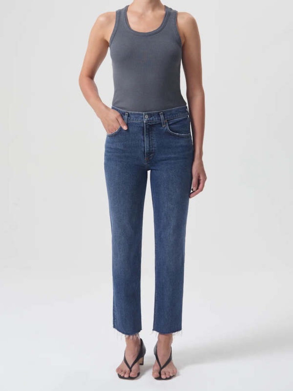 AGOLDE KYE MID RISE STRAIGHT CROP STRETCH JEANS in MIRAGE Sz 28 GUC